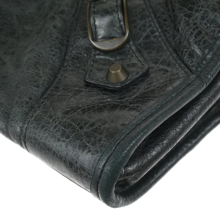 Balenciaga Dark Green Goatskin The Work Duffle Handbag