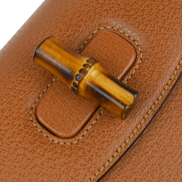 Gucci Brown Bamboo 2way Shoulder Handbag