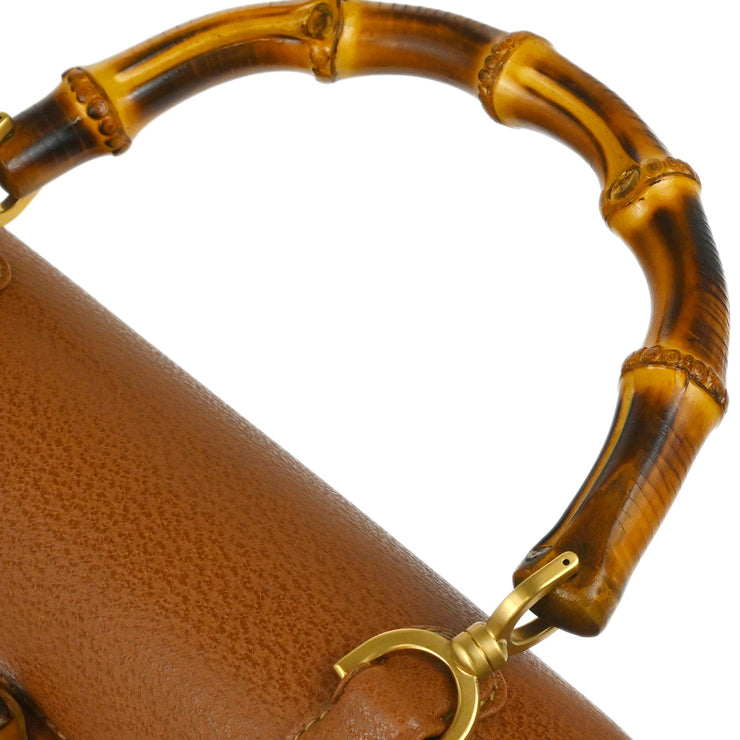 Gucci Brown Bamboo 2way Shoulder Handbag
