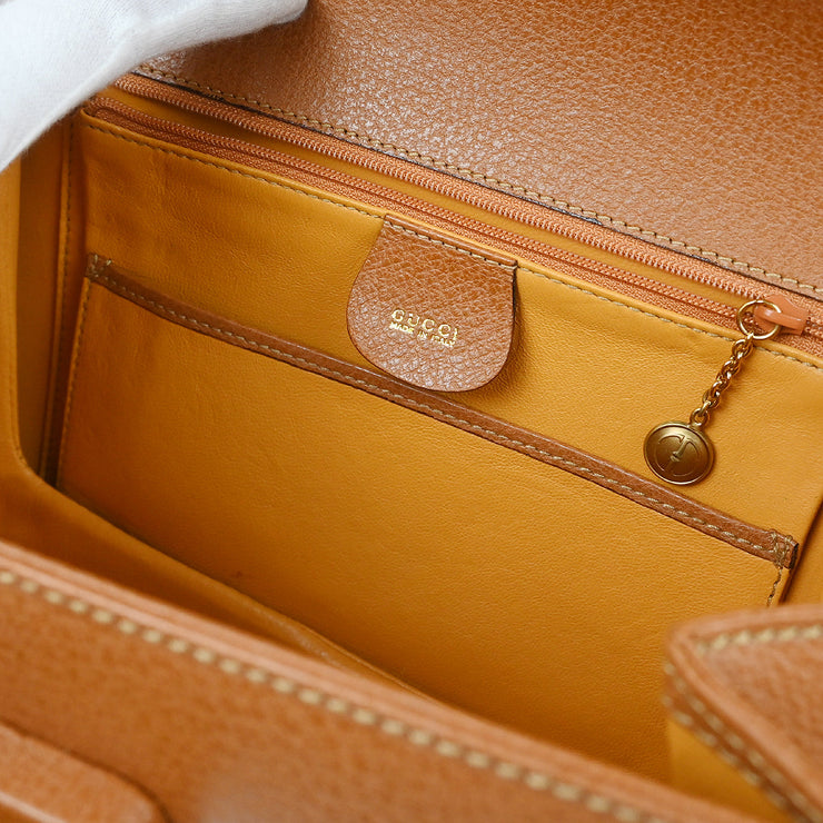 Gucci Brown Bamboo 2way Shoulder Handbag