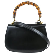 Gucci Black Bamboo 2way Shoulder Handbag