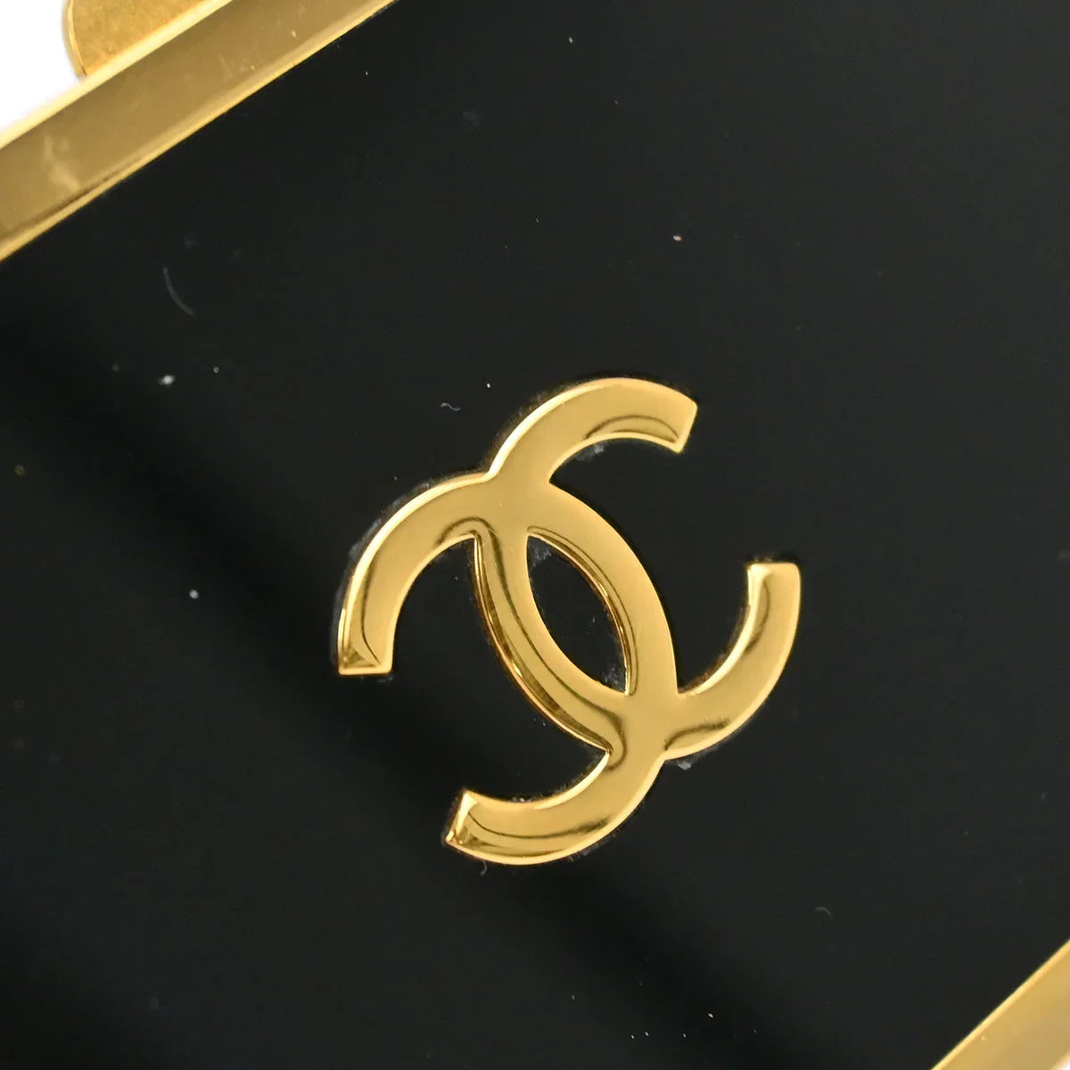 Chanel Black Acrylic Runway Lucite Minaudiere Box Shoulder Bag 97P