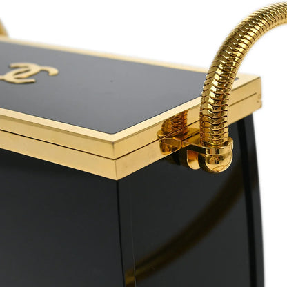 Chanel Black Acrylic Runway Lucite Minaudiere Box Shoulder Bag 97P