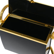 Chanel Black Acrylic Runway Lucite Minaudiere Box Shoulder Bag 97P