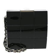 Chanel Black Plexiglass Choco Bar Minaudiere Clutch Bag