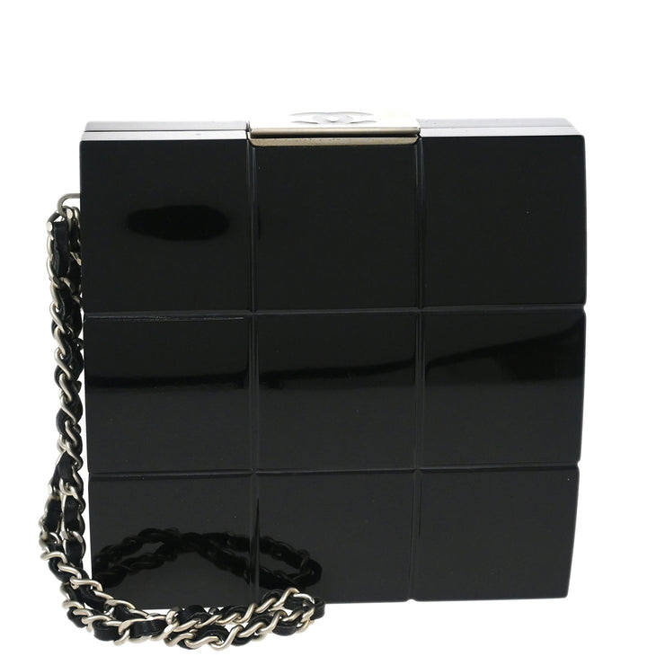 Chanel Black Plexiglass Choco Bar Minaudiere Clutch Bag