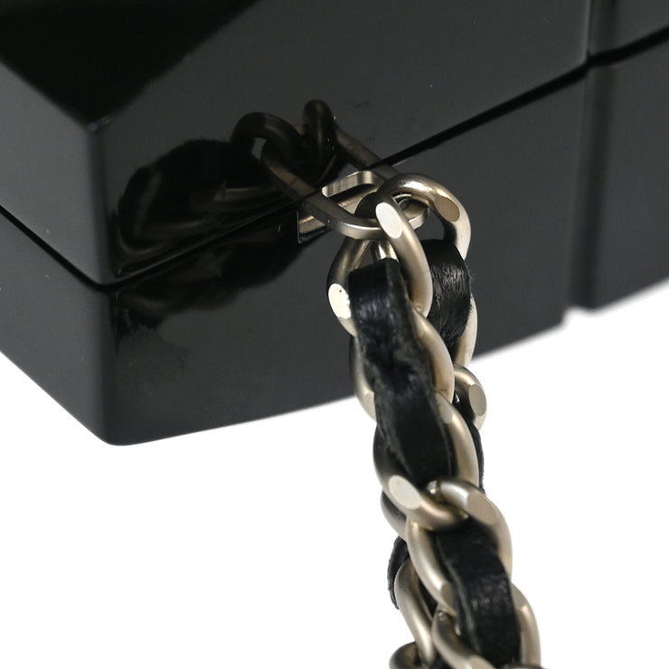 Chanel Black Plexiglass Choco Bar Minaudiere Clutch Bag