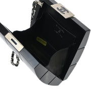 Chanel Black Plexiglass Choco Bar Minaudiere Clutch Bag