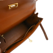 Hermes 2003 Noisette Lisse Kelly 28 Sellier 2way Shoulder Handbag