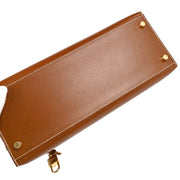 Hermes 2003 Noisette Lisse Kelly 28 Sellier 2way Shoulder Handbag