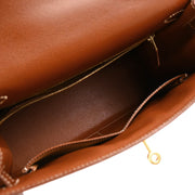 Hermes 2003 Noisette Lisse Kelly 28 Sellier 2way Shoulder Handbag