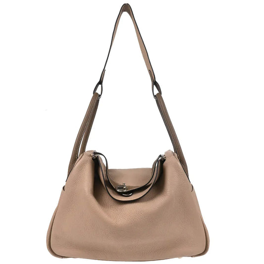 Hermes 2008 Gray Taurillon Clemence Lindy 34 Shoulder Bag