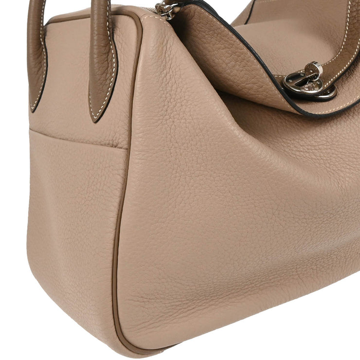 Hermes Gray Taurillon Clemence Lindy 34 Shoulder Bag