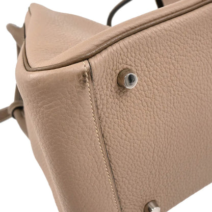 Hermes 2008 Gray Taurillon Clemence Lindy 34 Shoulder Bag