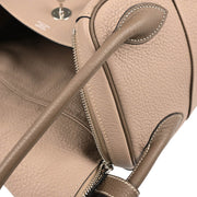 Hermes Gray Taurillon Clemence Lindy 34 Shoulder Bag
