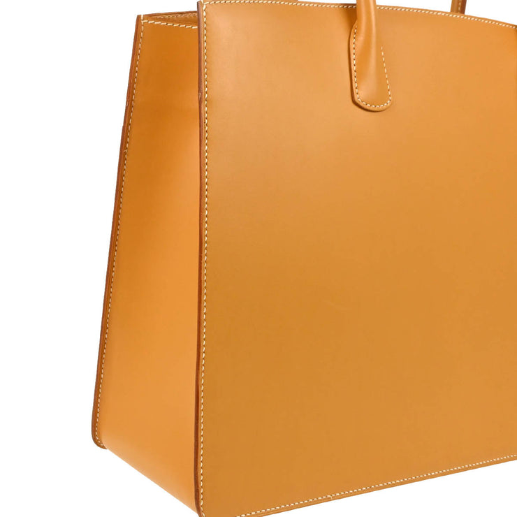Hermes Natural Vache White Bus GM Tote Handbag