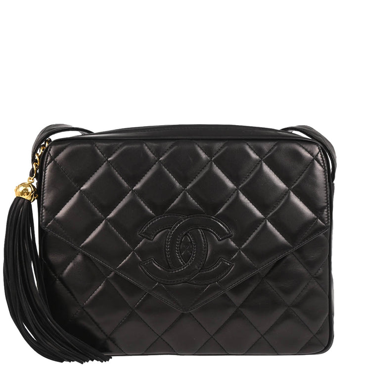 Chanel Black Lambskin Camera Bag Large