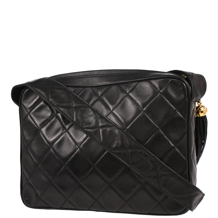 Chanel Black Lambskin Camera Bag Large