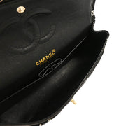 Chanel Black Canvas COCO Medium Classic Double Flap Shoulder Bag