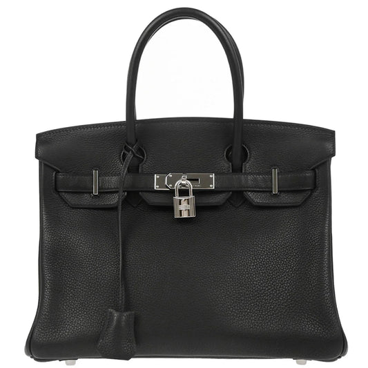 Hermes 2008 Black Taurillon Clemence Birkin 30 Handbag
