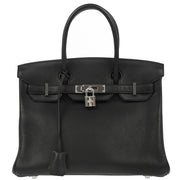 Hermes Black Taurillon Clemence Birkin 30 Handbag