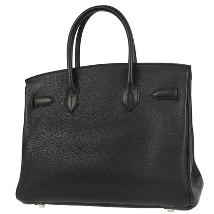 Hermes 2008 Black Taurillon Clemence Birkin 30 Handbag