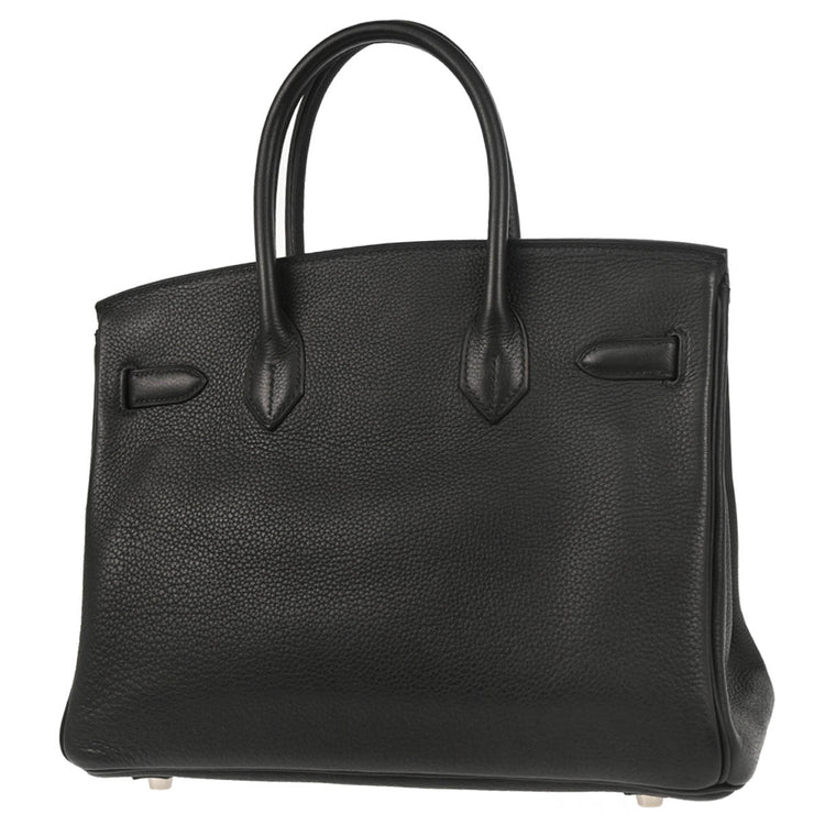 Hermes Black Taurillon Clemence Birkin 30 Handbag