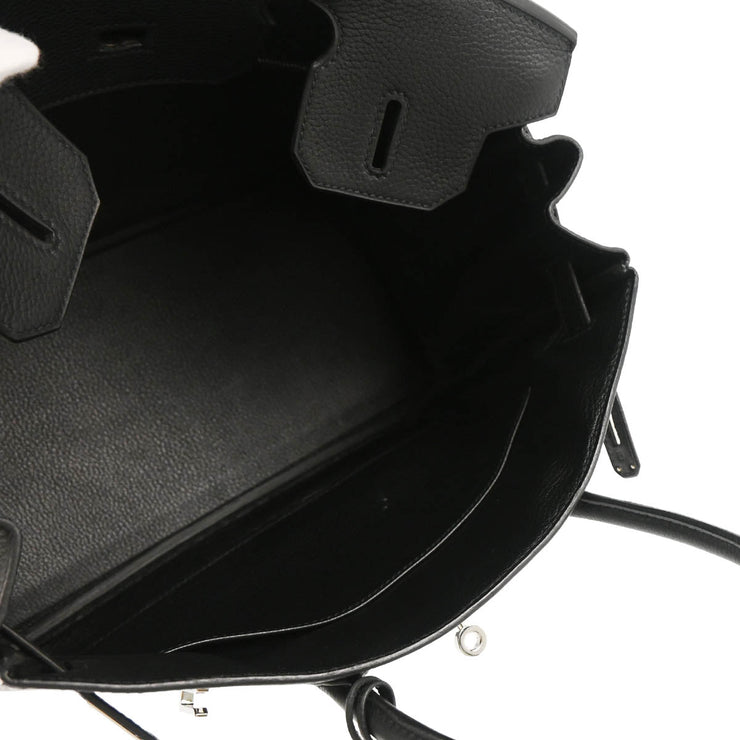 Hermes Black Taurillon Clemence Birkin 30 Handbag