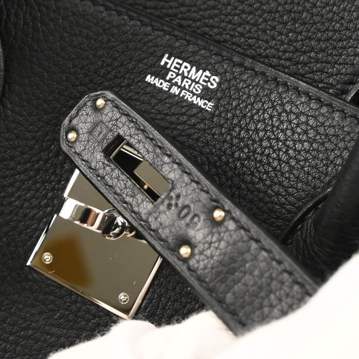 Hermes Black Taurillon Clemence Birkin 30 Handbag