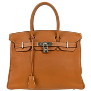 Hermes 2009 Gold Taurillon Clemence Birkin 30 Handbag