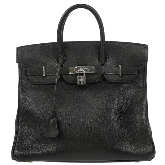 Hermes 2003 Black Chevre Haut a Courroies 32 Handbag
