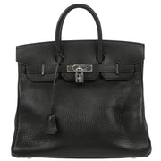 Hermes Black Chevre Haut a Courroies 32 Handbag