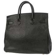 Hermes Black Chevre Haut a Courroies 32 Handbag