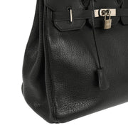 Hermes Black Chevre Haut a Courroies 32 Handbag