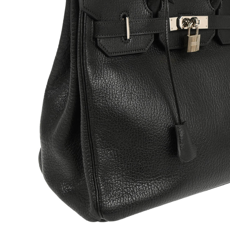 Hermes Black Chevre Haut a Courroies 32 Handbag