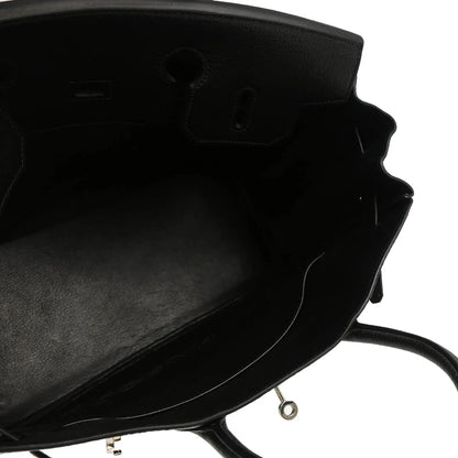Hermes 2003 Black Chevre Haut a Courroies 32 Handbag