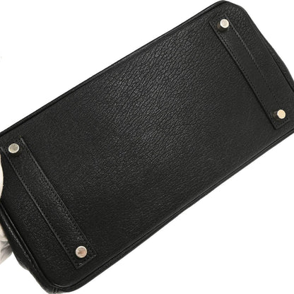 Hermes 2003 Black Chevre Haut a Courroies 32 Handbag