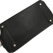 Hermes Black Chevre Haut a Courroies 32 Handbag