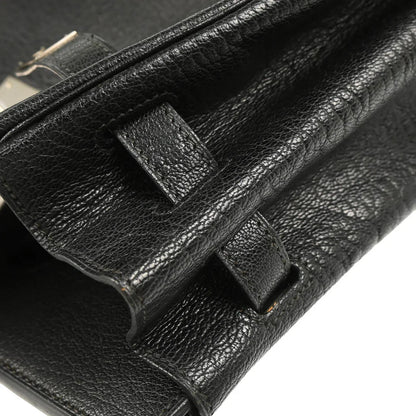 Hermes 2003 Black Chevre Haut a Courroies 32 Handbag