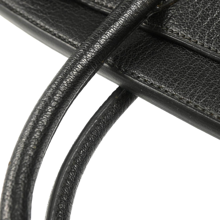 Hermes Black Chevre Haut a Courroies 32 Handbag