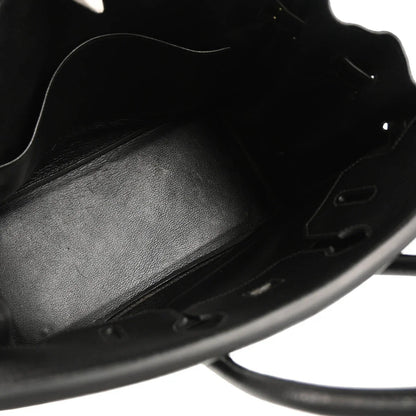 Hermes 2003 Black Chevre Haut a Courroies 32 Handbag