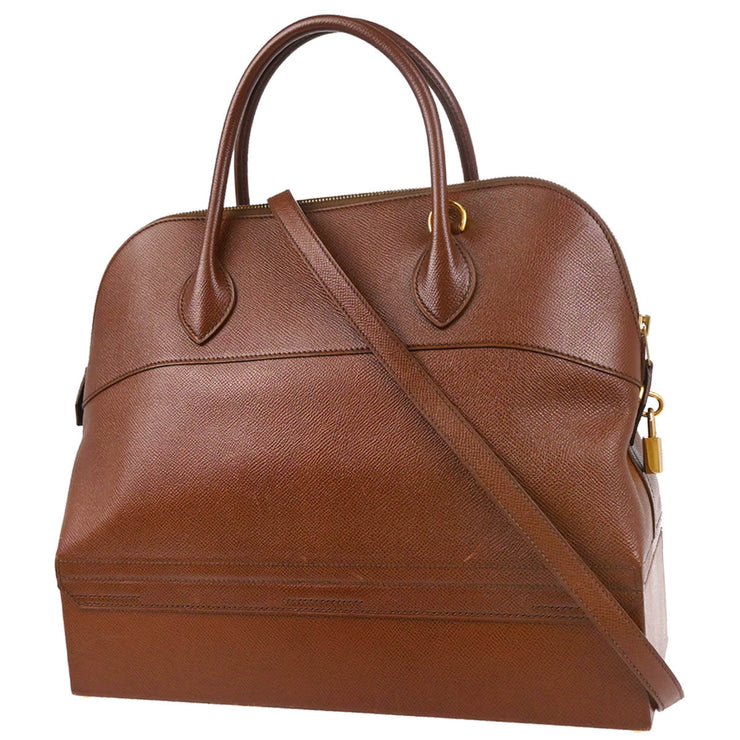 Hermes 1997 Brown Courchevel Mcpherson 2way Shoulder Handbag