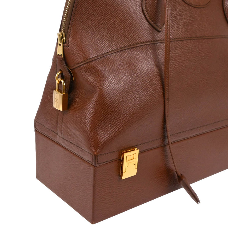 Hermes 1997 Brown Courchevel Mcpherson 2way Shoulder Handbag