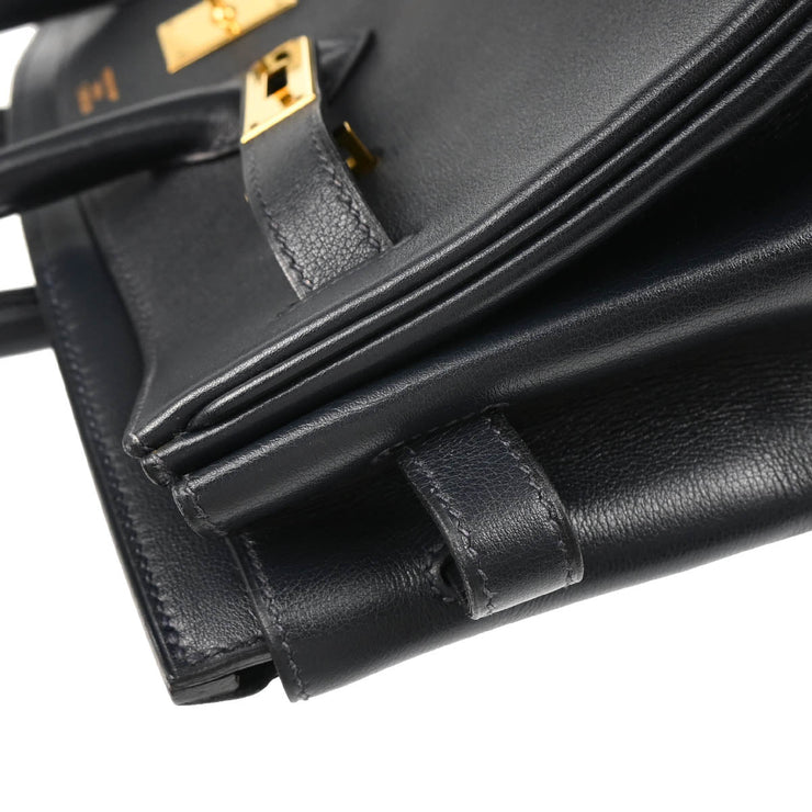 Hermes 1997 Blue Indigo Gulliver Birkin 35 Handbag