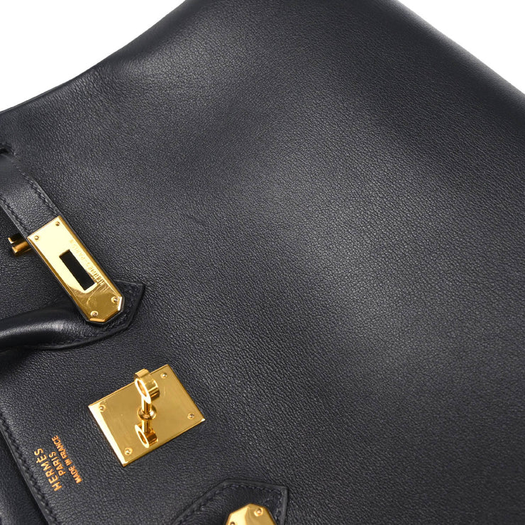 Hermes 1997 Blue Indigo Gulliver Birkin 35 Handbag