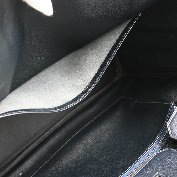 Hermes 1997 Blue Indigo Gulliver Birkin 35 Handbag