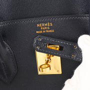 Hermes 1997 Blue Indigo Gulliver Birkin 35 Handbag