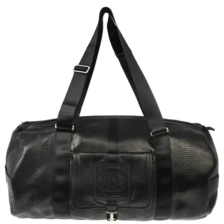 Chanel Black Canvas Sport Line Gym Bag