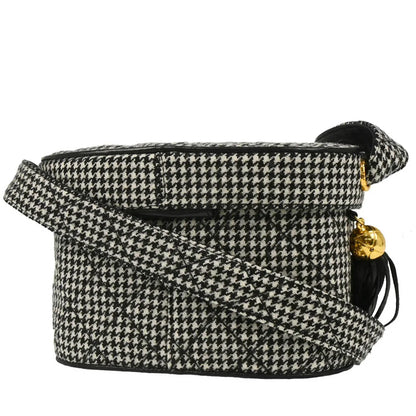 Chanel 1989-1991 Black White Cotton Houndstooth Binocular Bag