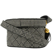 Chanel 1989-1991 Black White Cotton Houndstooth Binocular Bag